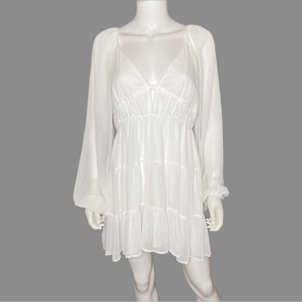Forever 21 Vanilla Plunging Tiered Babydoll Dress‎